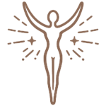 Aufgerichtete Person mit Lichtstrahlen als Symbol für Selbstermächtigung